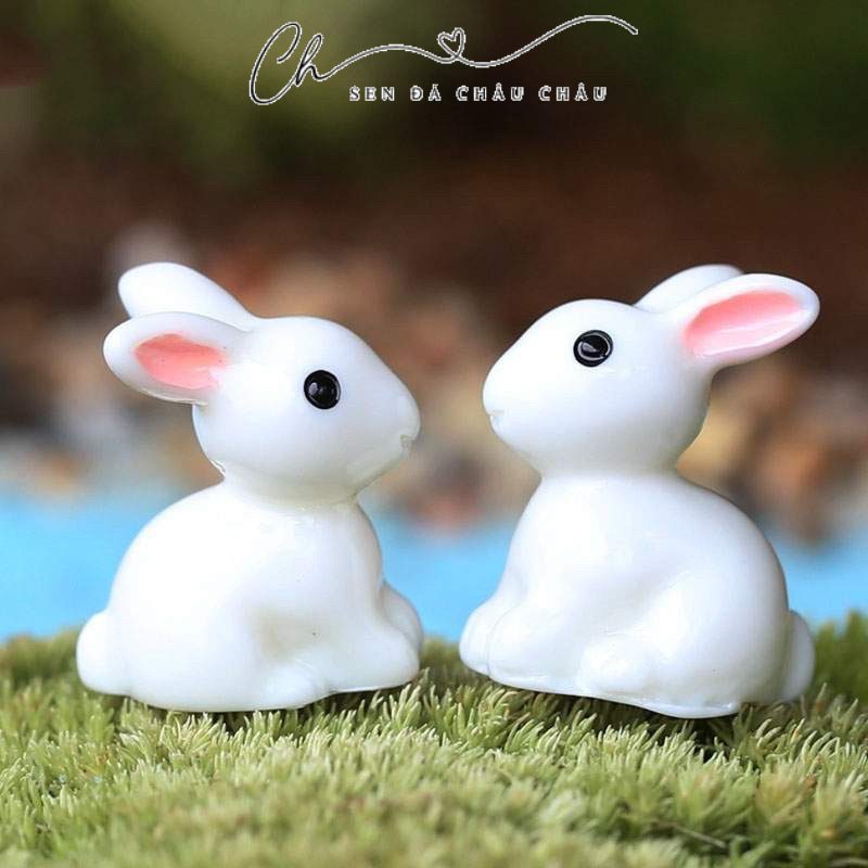 (Terrarium) 10 Phụ kiện Thỏ con trắng đáng yêu