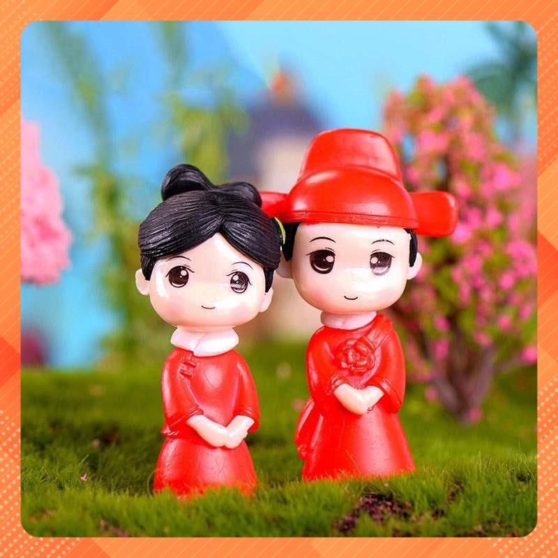 (Terrarium) Phụ kiện Cô dâu Chú rể thời Trung cổ