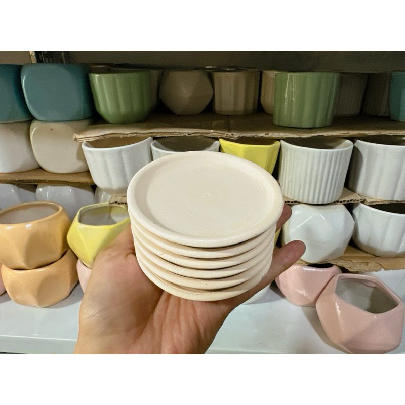 (Giao đơn từ 30K) Combo 2 Dĩa Lót Chậu Mini - Dĩa lót đất nung loại mini 8cm